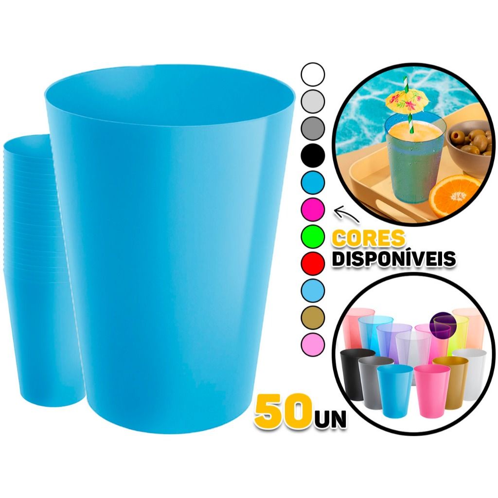 Kit 50 Copos 200ml: Praticidade e Cores!