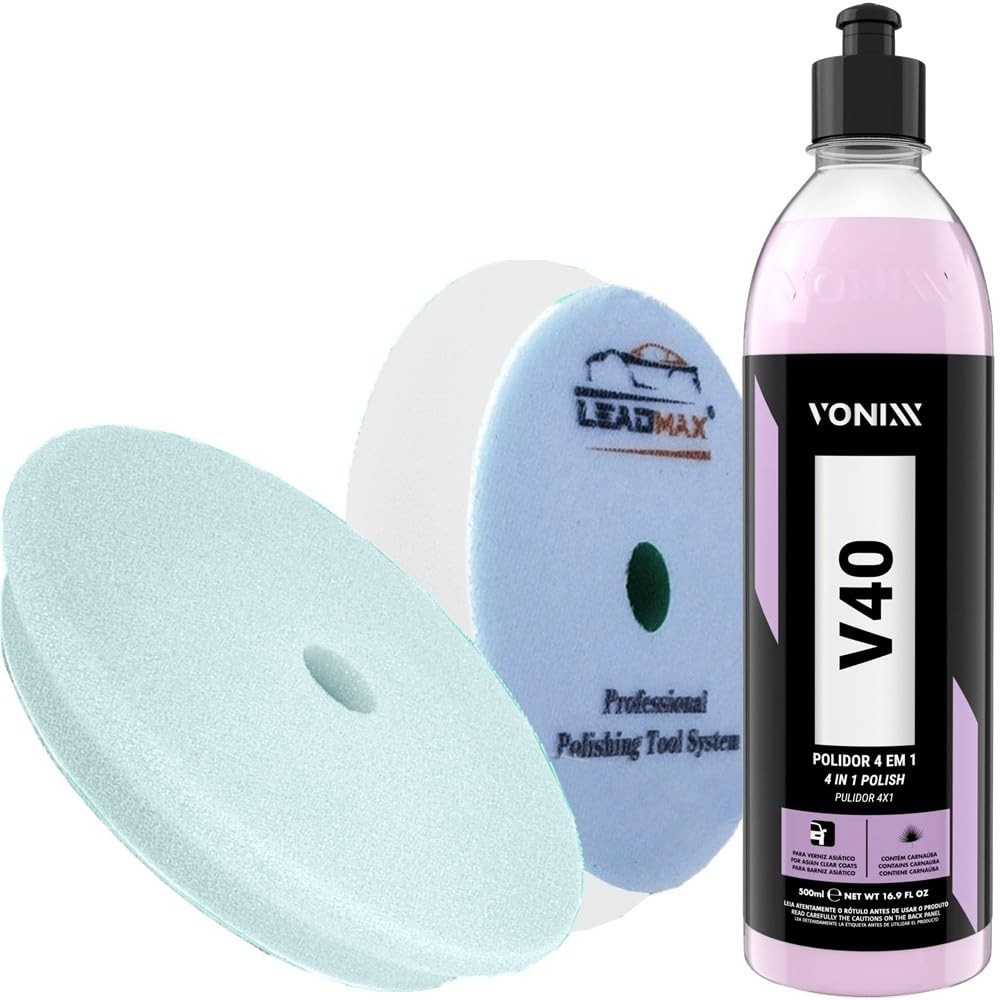 Kit V40 500ml Vonixx Boina de Espuma Lustro 5 Polegada Leadmax