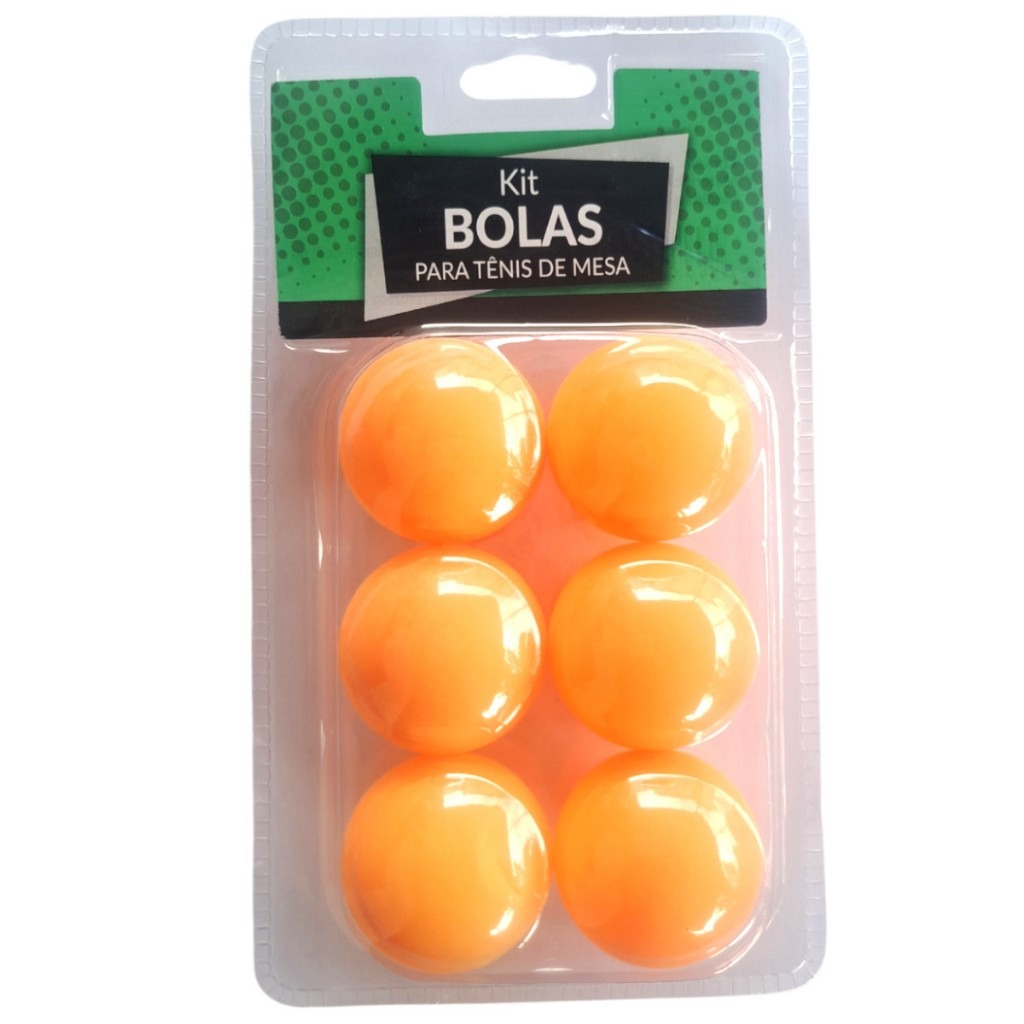 Kit 6 Bolas de Ping Pong - Tênis de Mesa Laranja 40mm
