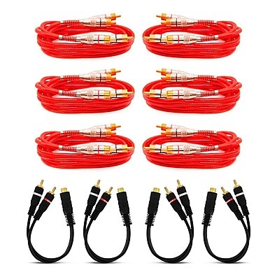 Kit 6 Cabos RCA + 4 Cabos Y – Áudio Profissional