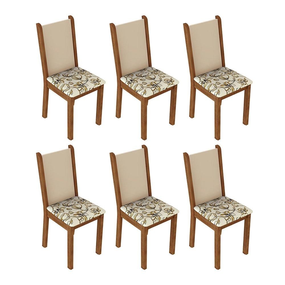 Kit 6 Cadeiras de Jantar Madesa 4291 Rustic: Estilo e Conforto