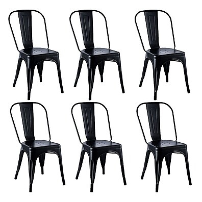 Kit 6 Cadeiras Tolix Industriais: Aço Reforçado, Design Moderno e Resistência de 150kg