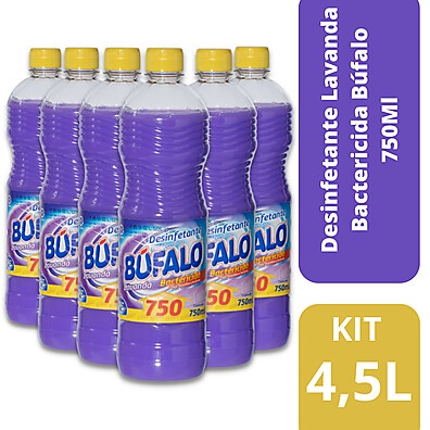 Kit 6 Desinfetantes Búfalo Lavanda 750ML – Limpeza Poderosa com Fragrância Relaxante