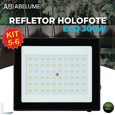 Kit 6 Holofotes LED 300W Luz Fria IP65 | Iluminação Econômica para Jardim