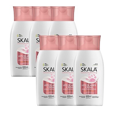 Kit 6 Loções Skala Arroz e Rosas – Hidratação + Perfume