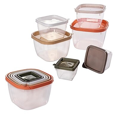 Kit 6 Potes Encaixáveis Quadrados – Organização Prática
