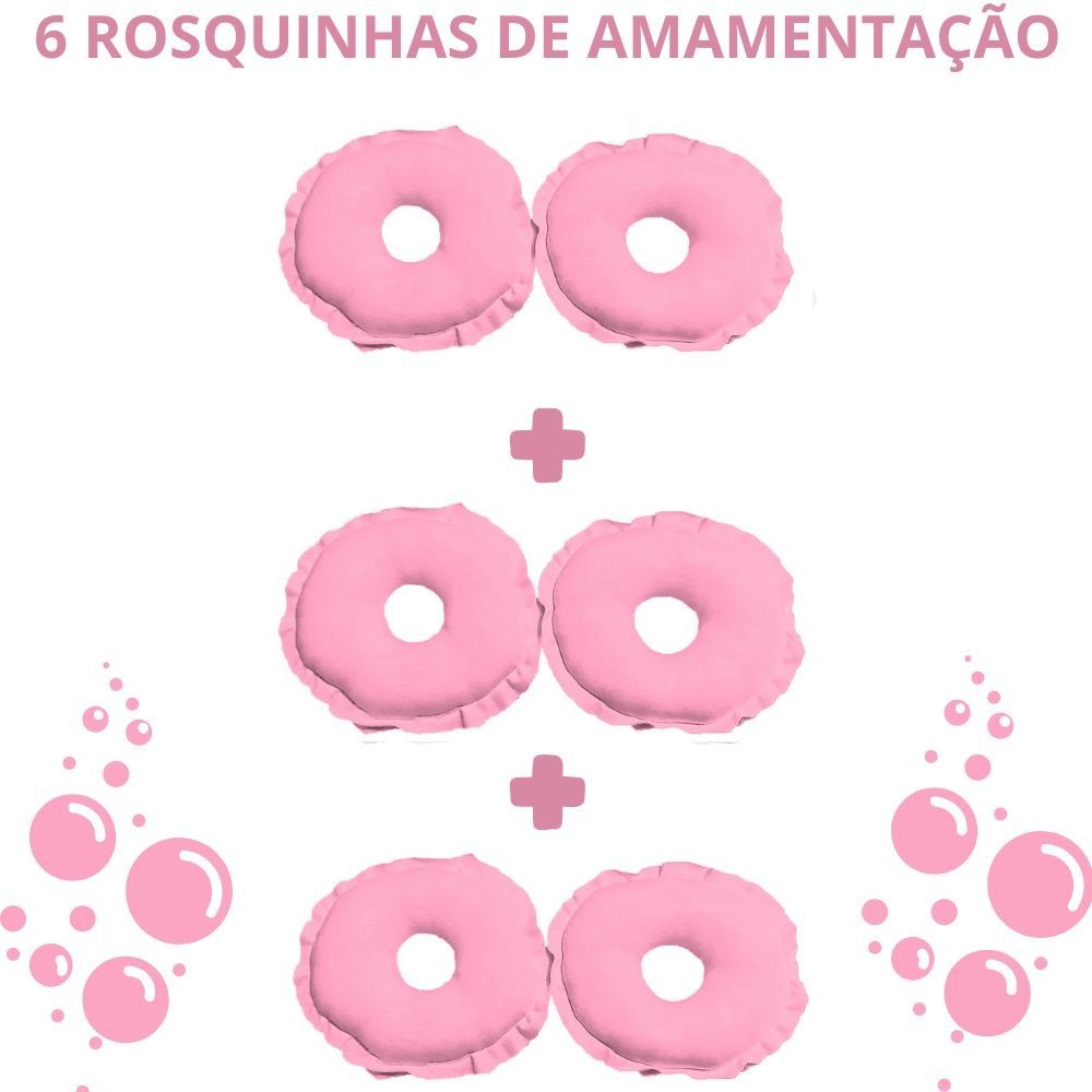 Kit 6 Rosquinhas de Amamentação 100% Algodão