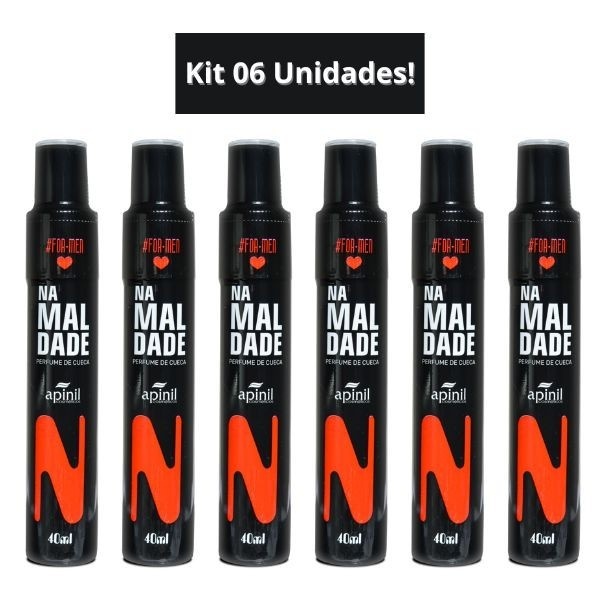 Kit 6 Unidades de Perfume de Cueca NA MALDADE 40mL Apinil