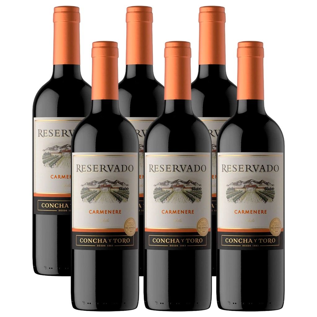 Kit 6 Vinhos Carmenere Concha Y Toro Reservado 750ml
