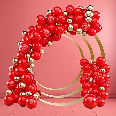 Kit 75 Balões Vermelho e Dourado para Festas Incríveis