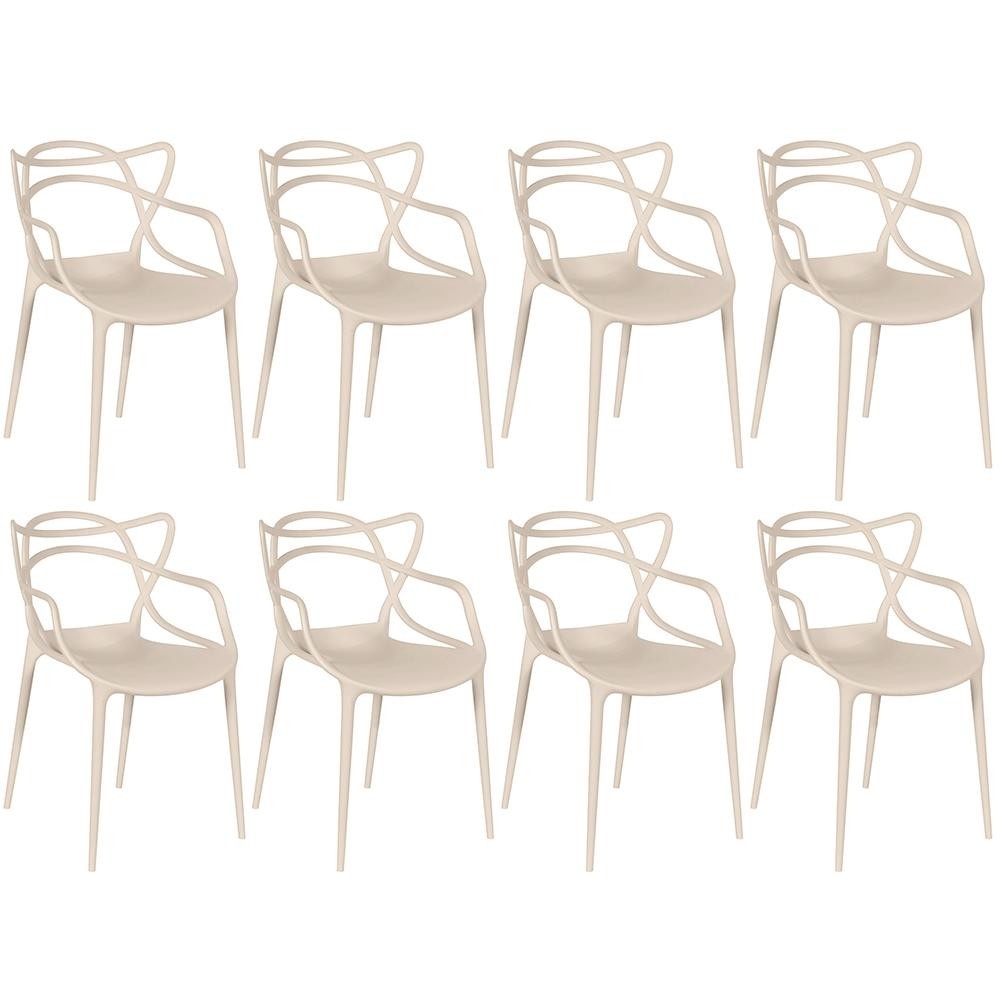 Kit 8 Cadeiras Allegra: Conforto e Design Empilhável