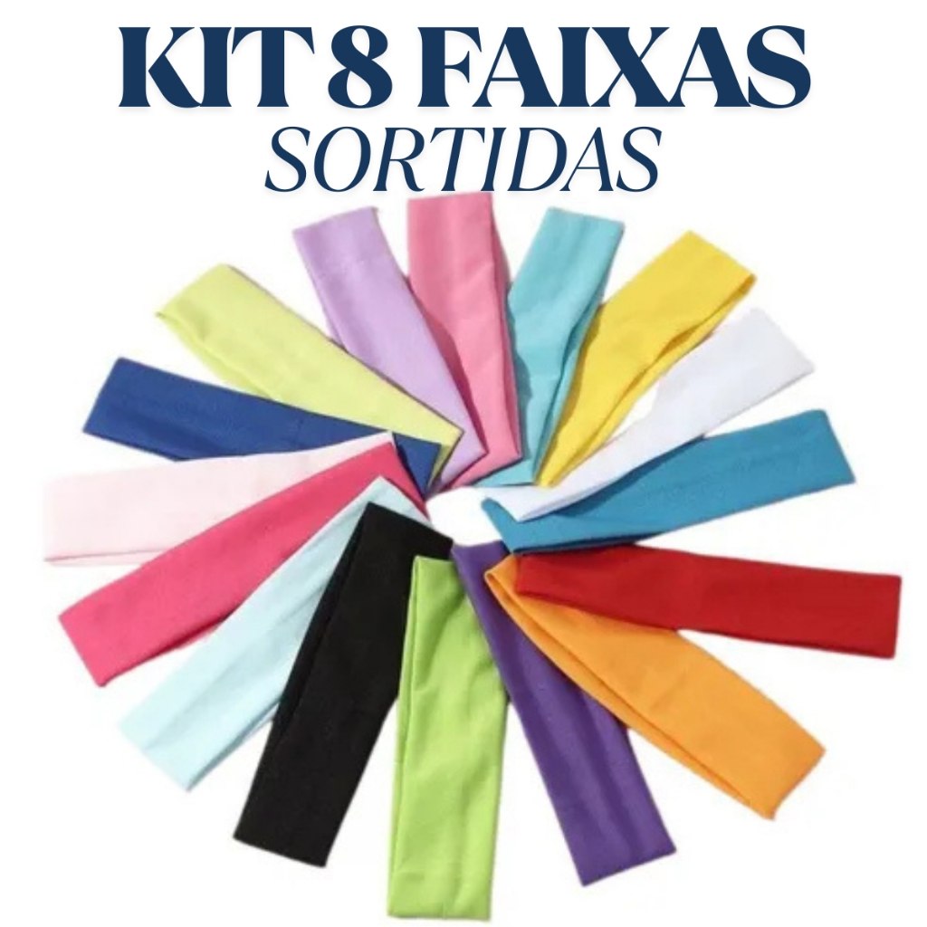 Kit 8 Faixas de Cabelo Coloridas: Estilo e Conforto para Todos os Dias