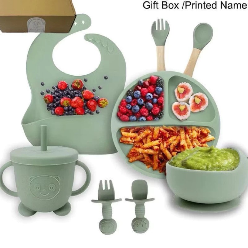 Kit 8 Talheres Silicone Bebê: Alimentação Segura e Divertida!