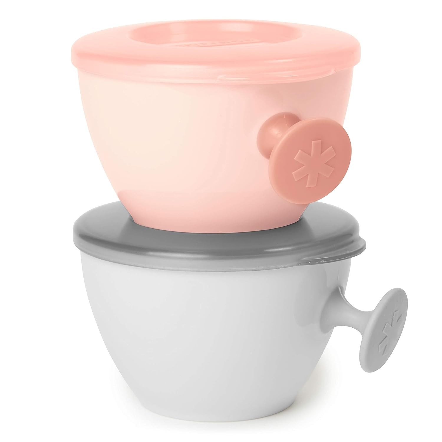 Kit Bowls Easy-Grab Skip Hop Cinza e Coral - Tigelas Ergonômicas com Alça para Bebês