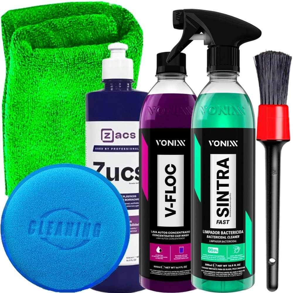 Kit Completo Vonixx: Sintra Fast, V-Floc, Zucs e Acessórios Karbox para Detalhamento Automotivo