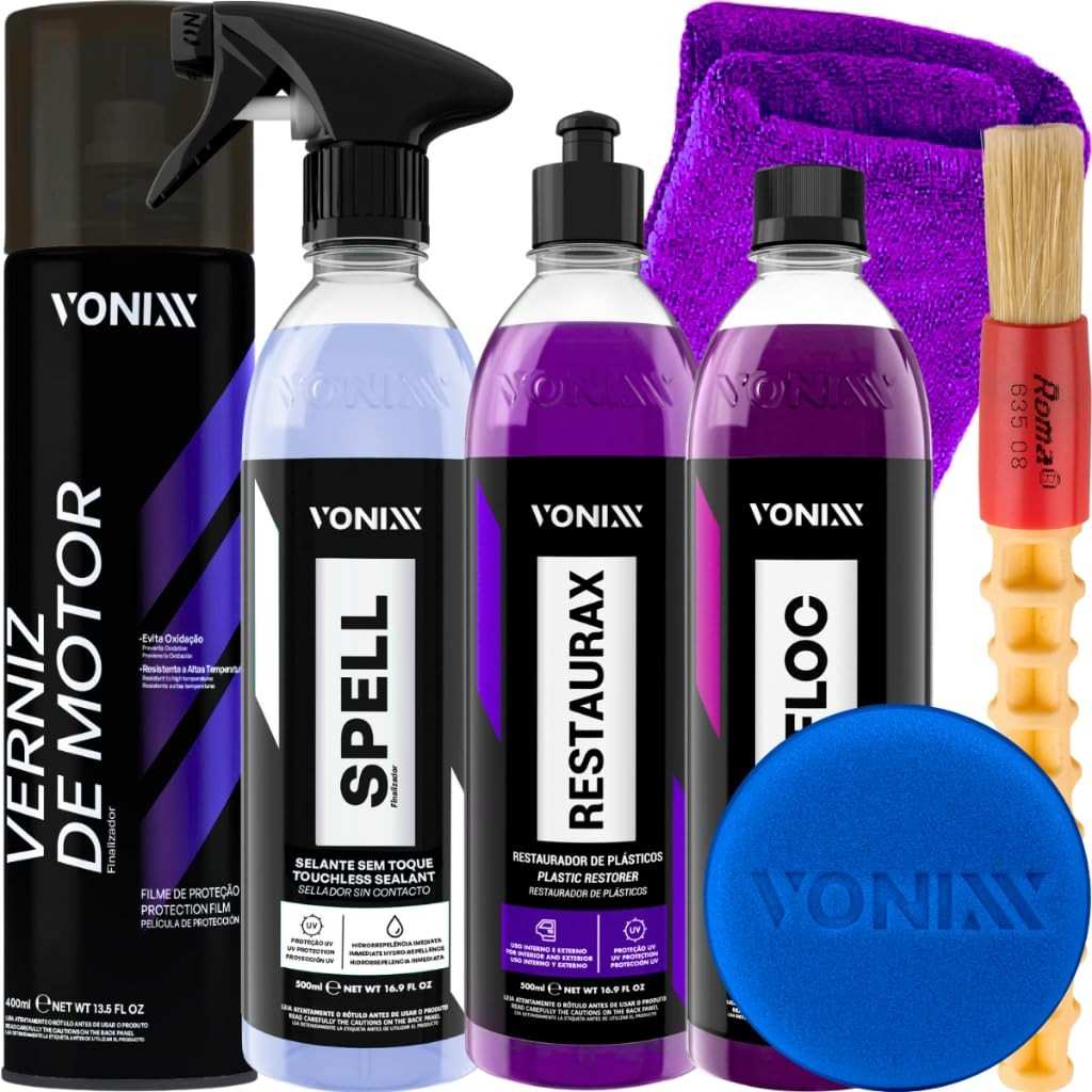 Kit Completo para Limpeza e Proteção Automotiva - Vonixx + Acessórios