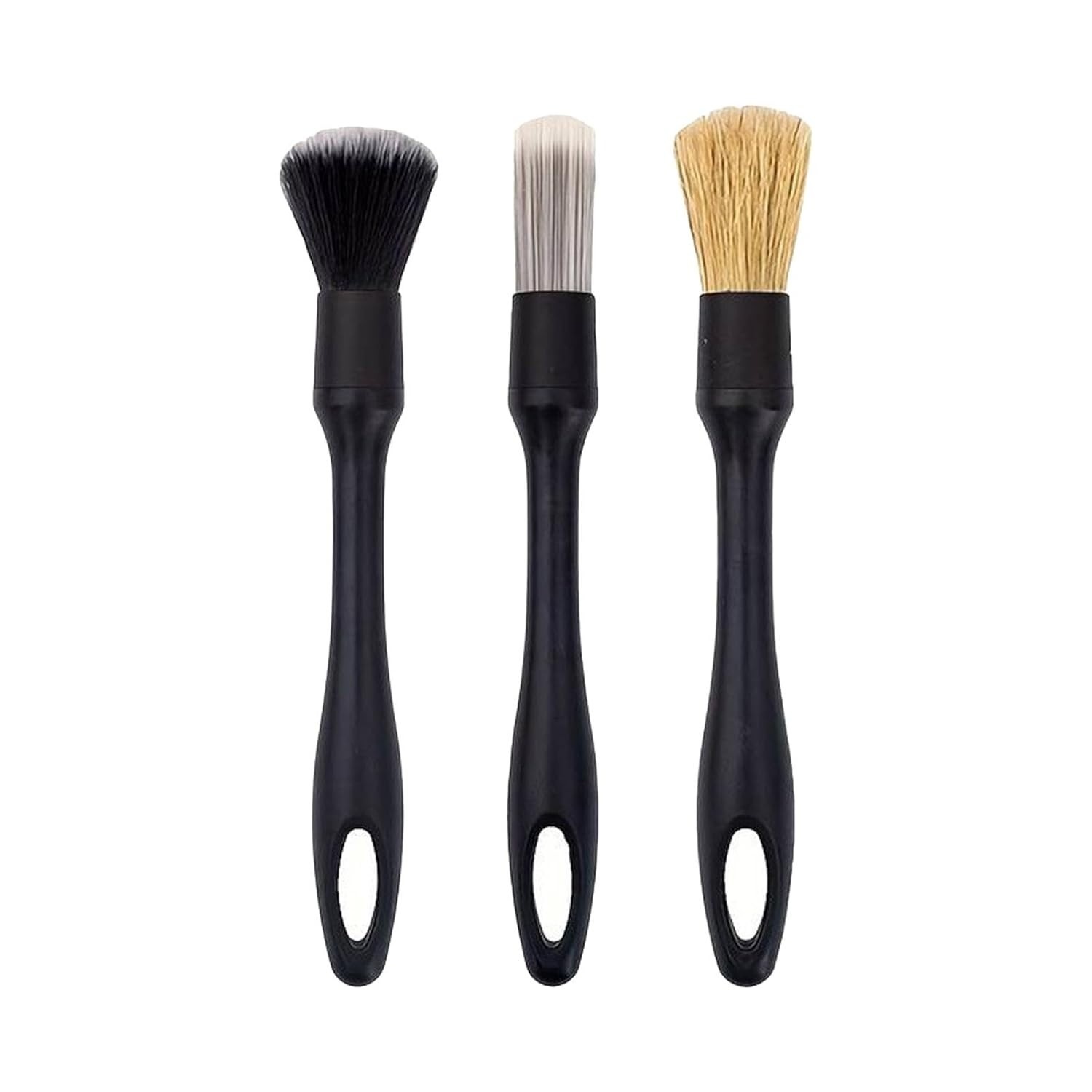 Kit 3 Escovas Detalhe Interior Carro JicSuXi: Limpeza Profissional Sem Riscos
