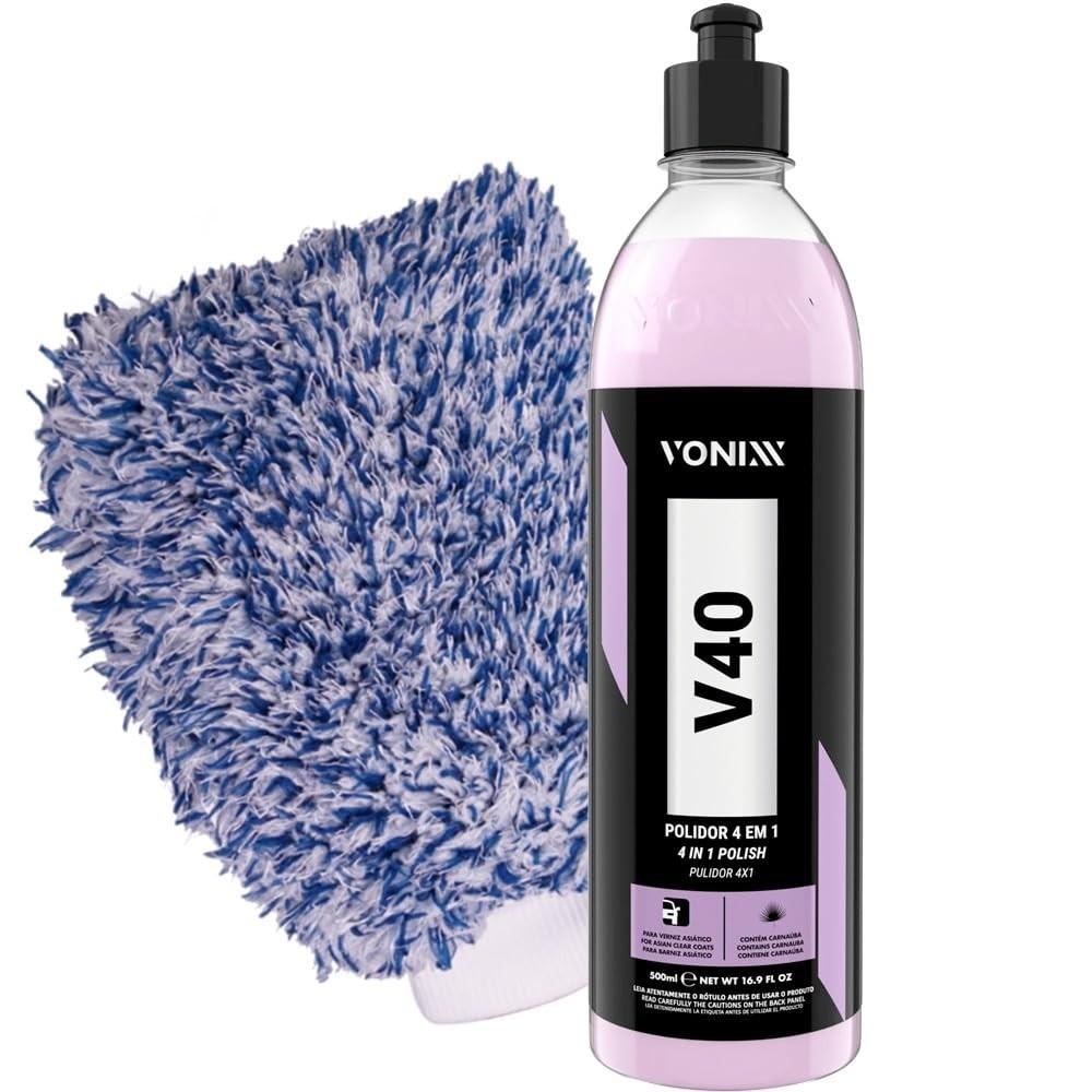 Kit Polimento Automotivo Vonixx V40 4 em 1 + Luva Karbox: Brilho Profissional!