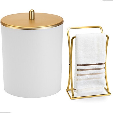Kit Acessórios Lavabo Dourado Arthi – Luxo e Praticidade