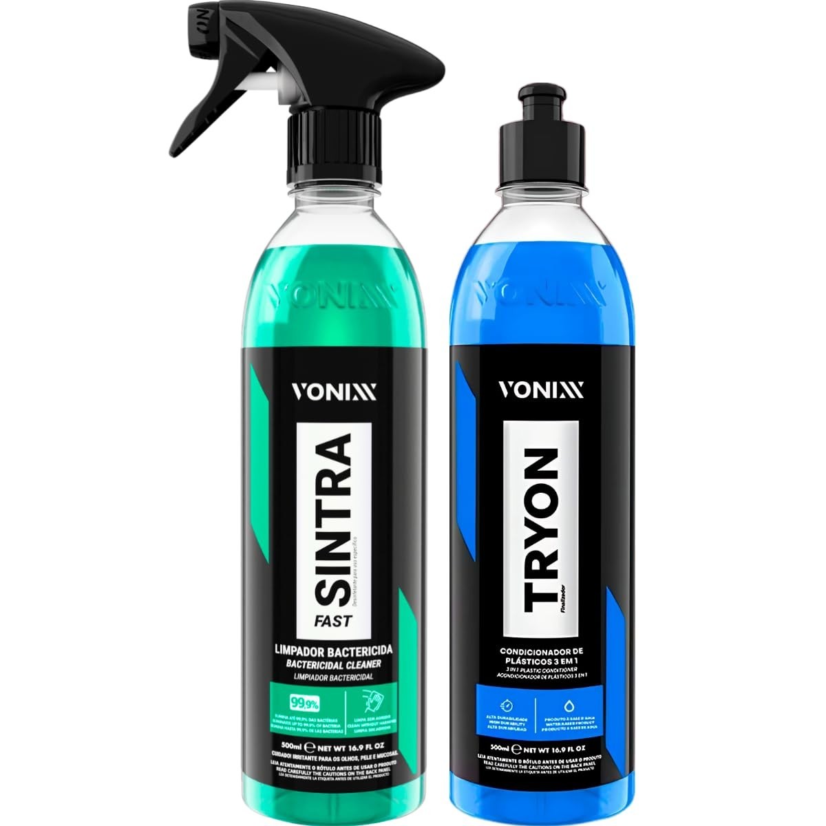 Kit Tryon Vonixx 3 em 1: Renove e Proteja Plásticos e Borrachas com Acabamento Acetinado
