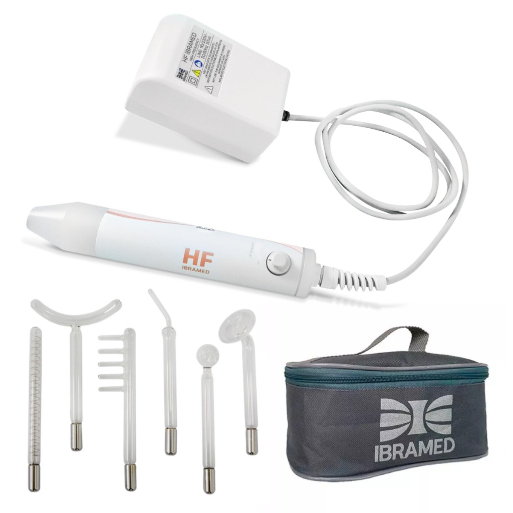 Kit Alta Frequência HF Ibramed: 6 Eletrodos para Tratamentos Faciais e Capilares
