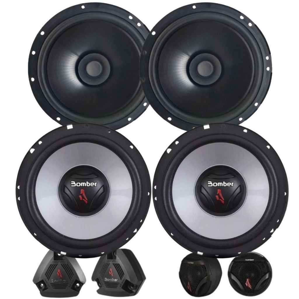 Kit Alto-Falantes Bomber: 2 Vias + Coaxial 100W