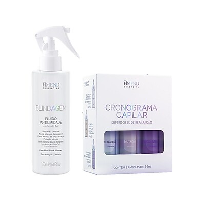 Kit Amend Cronograma Capilar: 3 Ampolas + Fluído Antiumidade