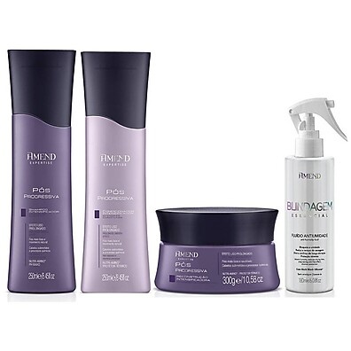 Kit Amend Pós Progressiva Completo: Shampoo, Condicionador, Máscara e Fluido