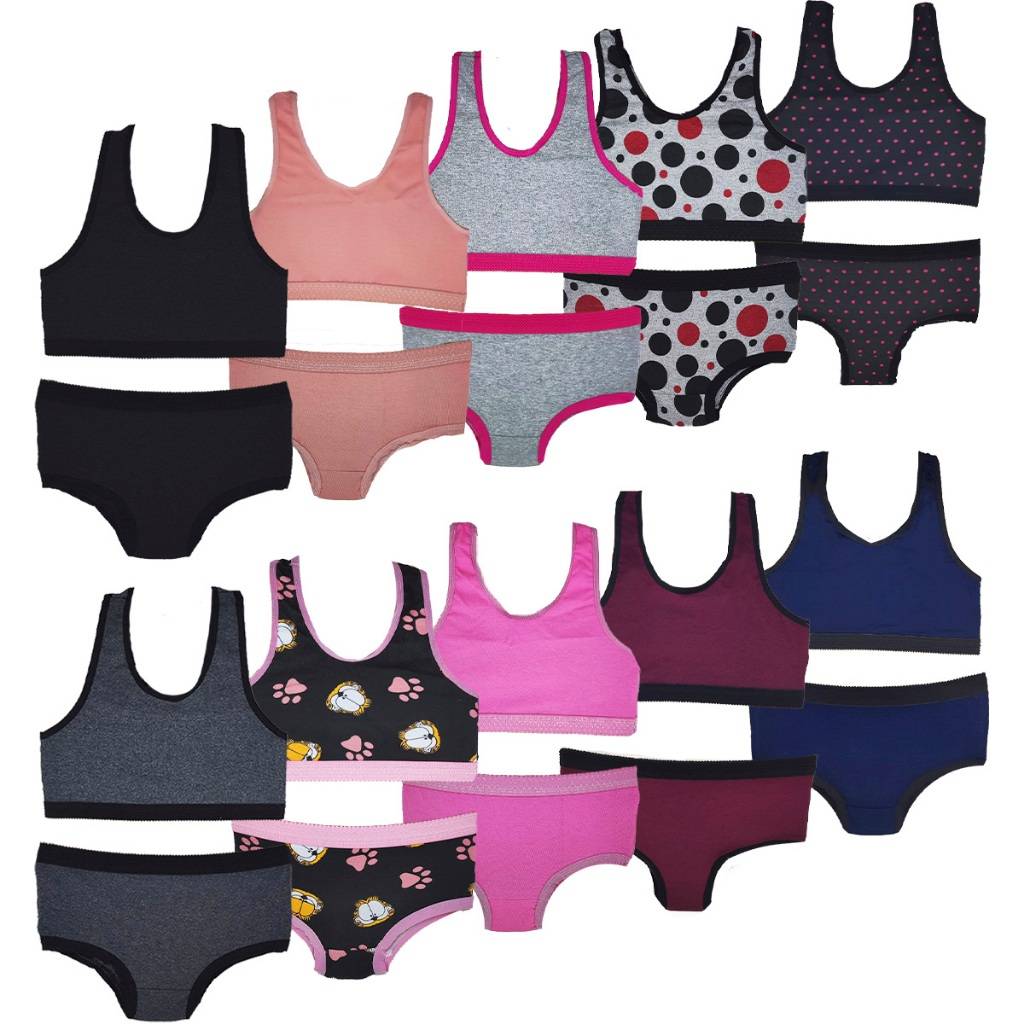 Kit Anitta Juvenil: 8 Conjuntos Algodão Penteado
