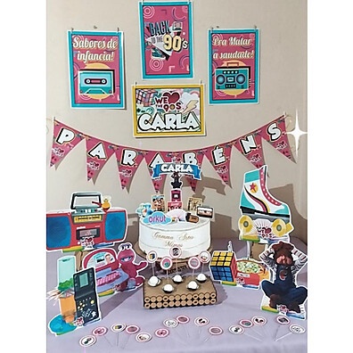 Kit Anos 90: Decore a Festa com Nostalgia! 🎂