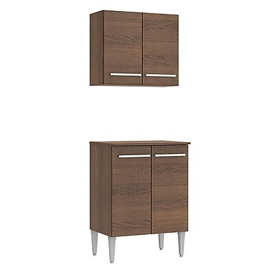 Kit Armário Aéreo + Balcão 64cm Emilly Madesa: Espaço e Estilo na Sua Cozinha