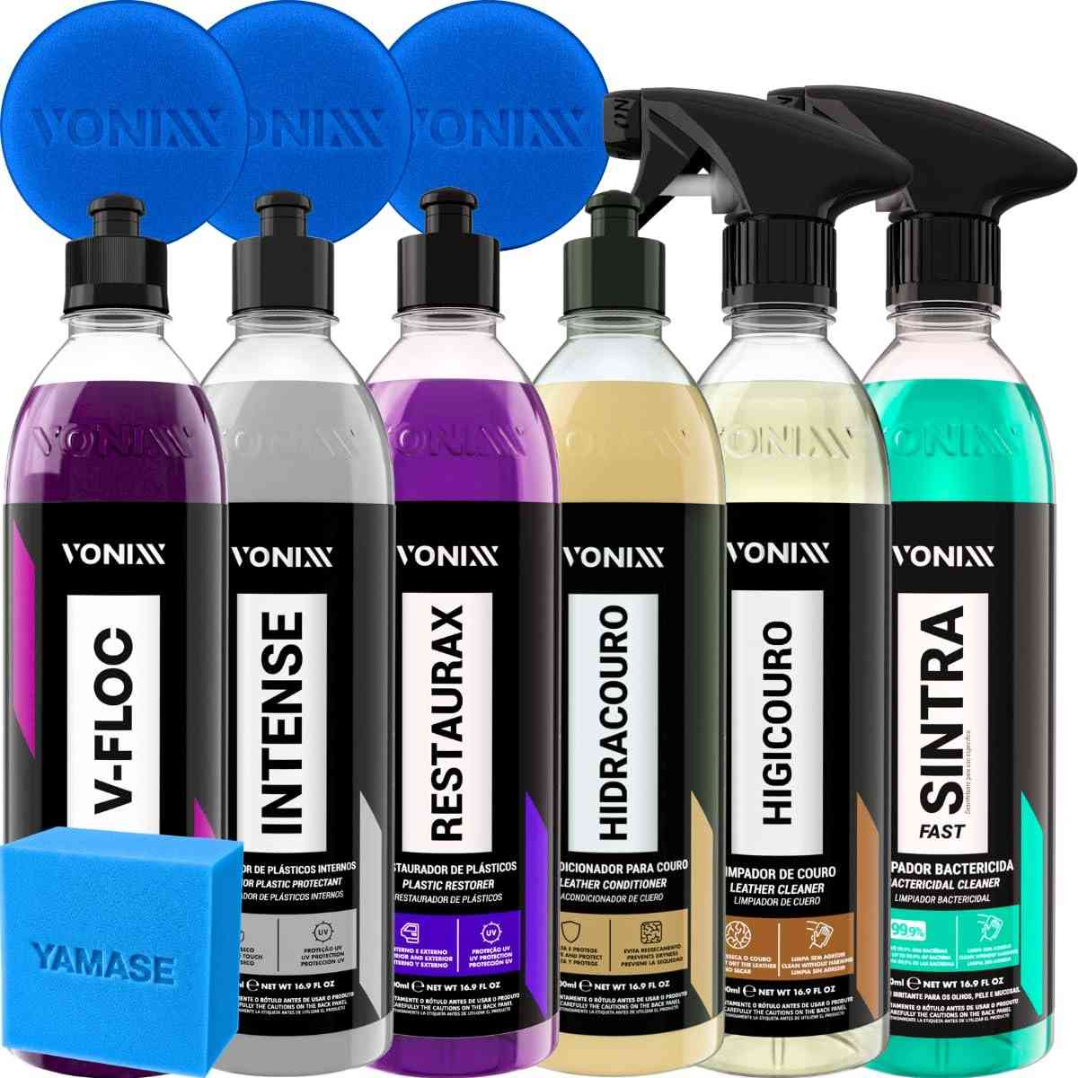 Kit Lavagem e Revitalização Automotiva Vonixx - 6 Produtos + Acessórios