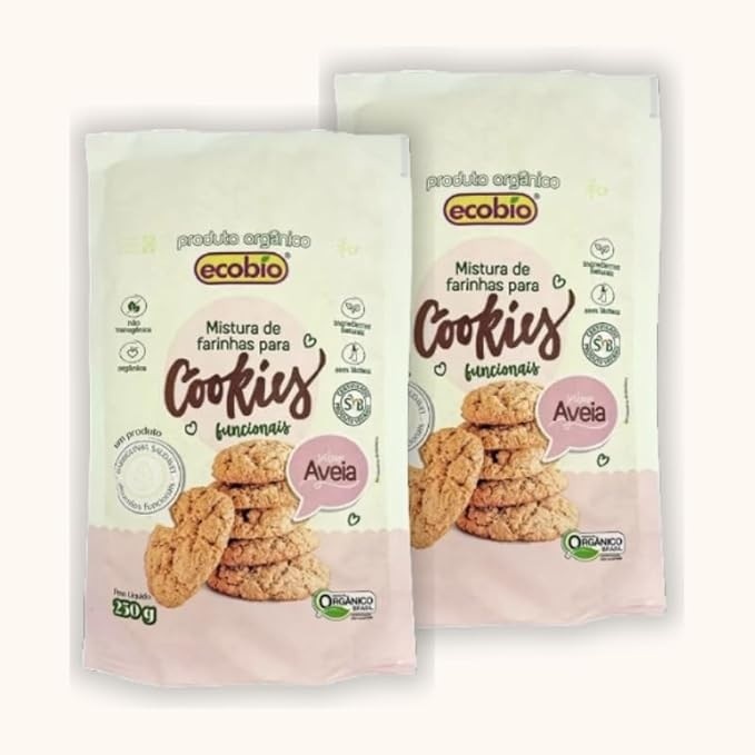 Kit 2X: Mistura para Cookies Funcional Aveia Orgânico Ecobio 250g