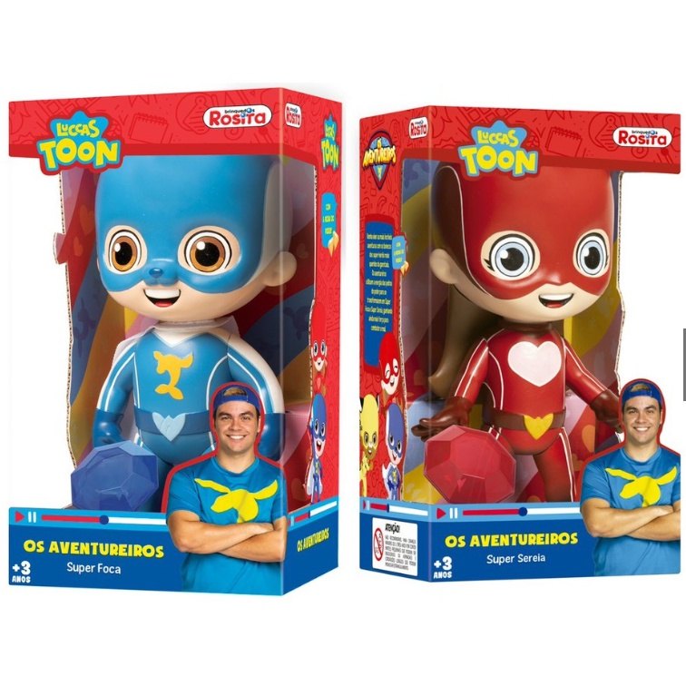 Kit Aventureiros Lucas Neto e Gi Neto: Super Foca e Sereia com Pedra do Poder