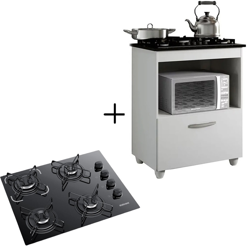 Kit Balcão com Cooktop Itatiaia 4 Bocas: Organize sua cozinha com estilo