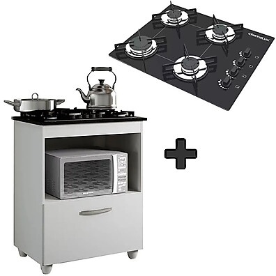 Kit Balcão Cooktop 4 Bocas: Cozinha Prática e Estilosa