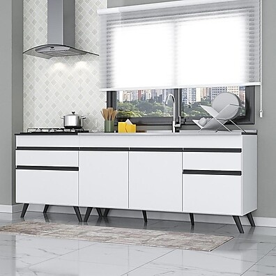 Kit Balcão Cozinha 150cm + 70cm Veneza – Espaço e Estilo na Sua Cozinha