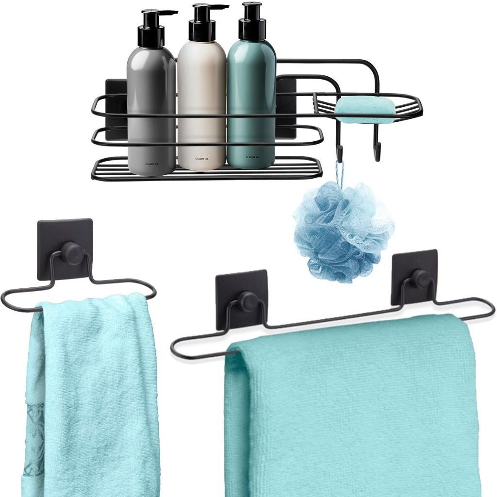 Kit Banheiro 3Pçs: Organize Sem Furos!