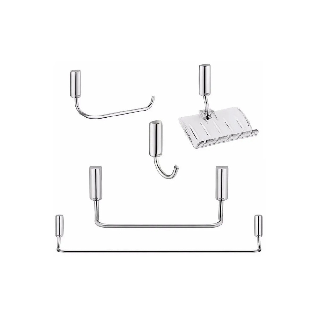 Kit Banheiro Docol Idea: 5 Peças Cromadas