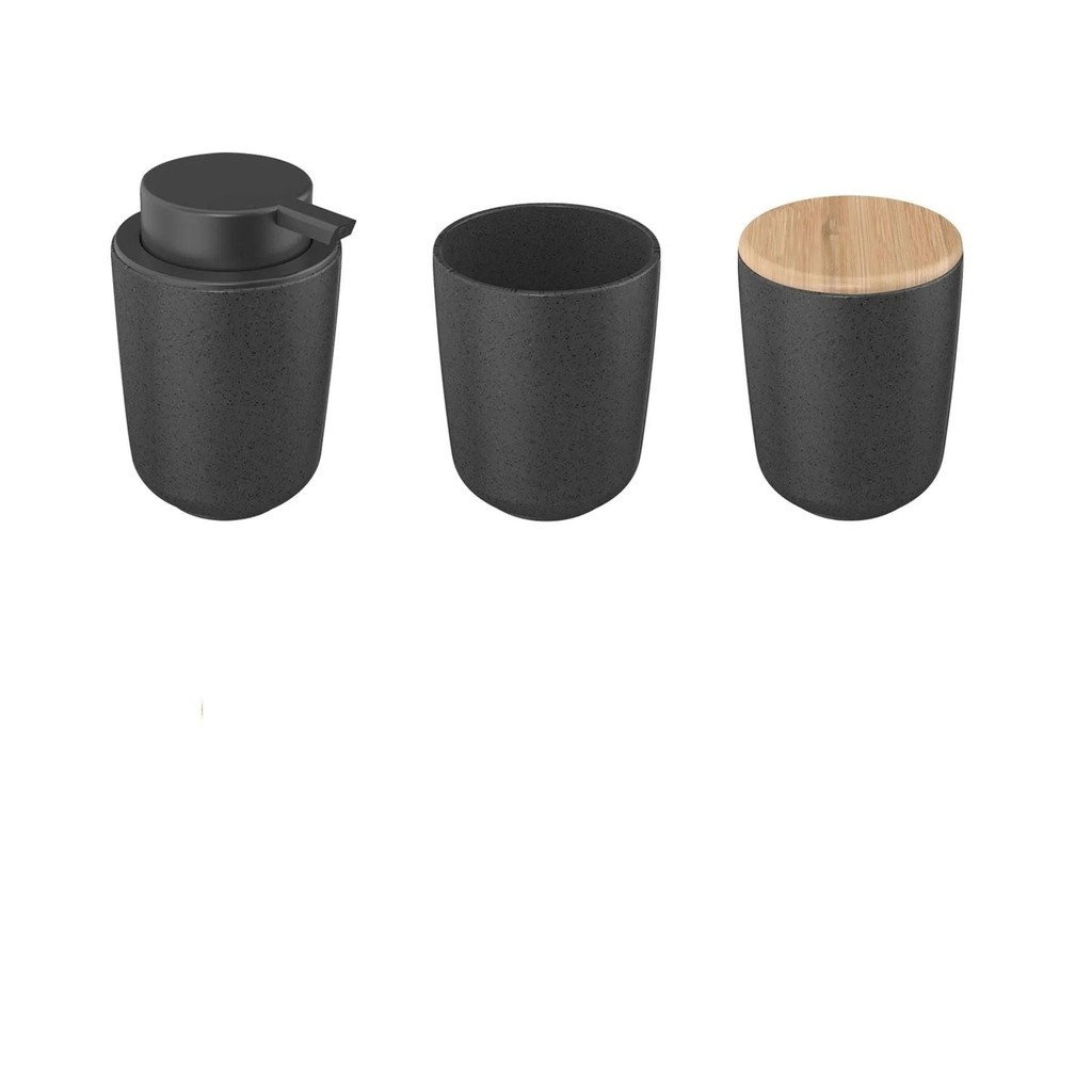 Kit Banheiro Osaka: Elegância em Preto Marmorizado