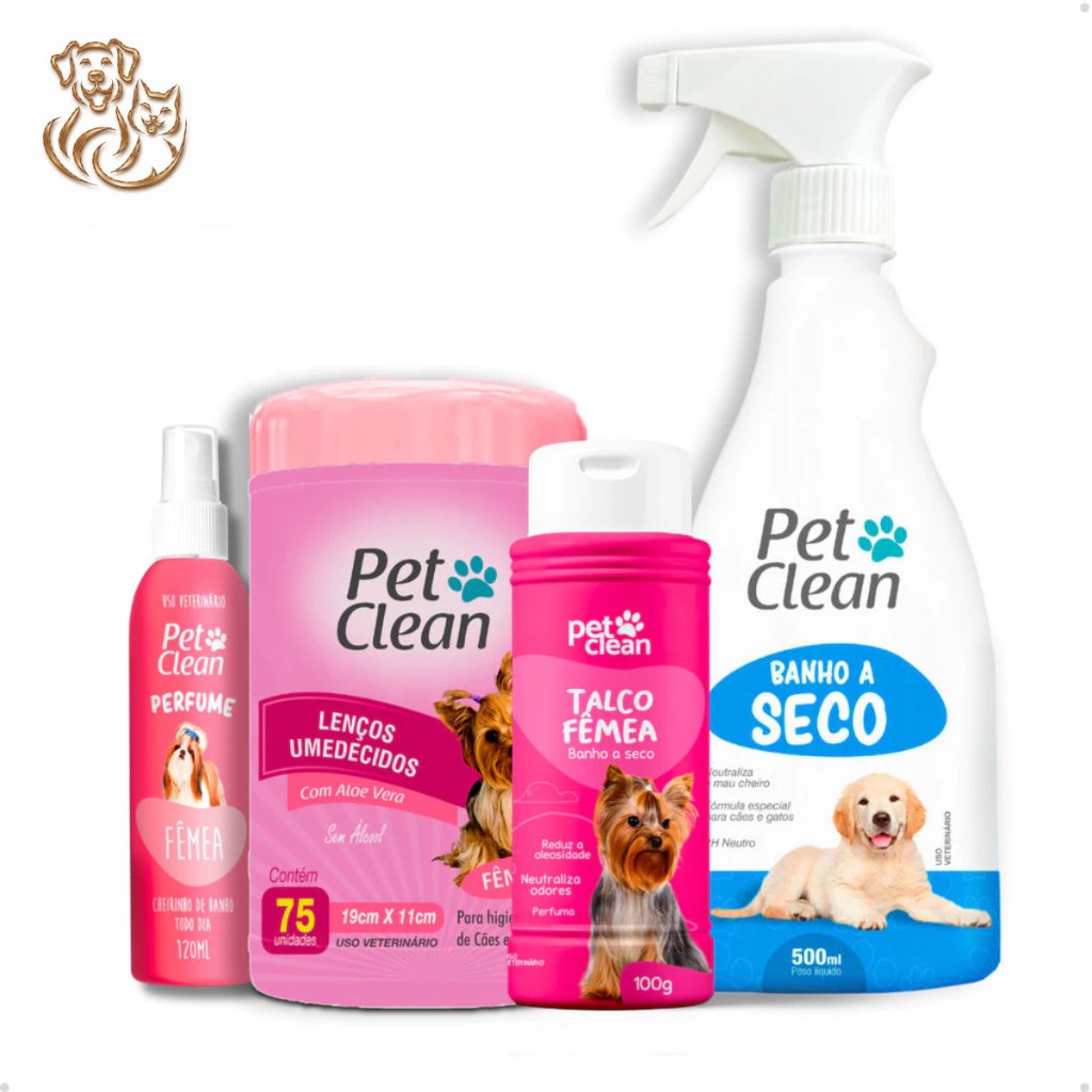 Kit Banho a Seco Pet Clean: Limpeza Rápida e Segura para Seu Pet