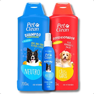 Kit Banho Pet: Limpeza + Perfume (Cães e Gatos)