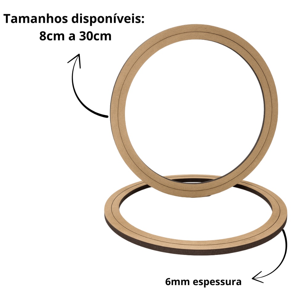Kit Bastidor MDF 6mm para Bordado e Crochê
