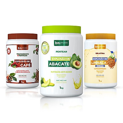 Kit Beleza Natural: Café, Abacate e Linhaça