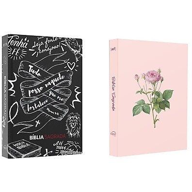 Kit Bíblia NVI Jovem + ACF Rosa de Saron