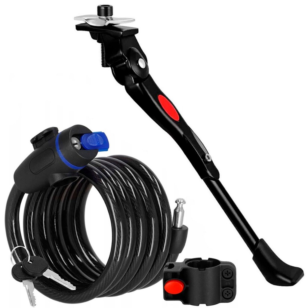 Kit Bike Segura: Descanso + Trava Antifurto