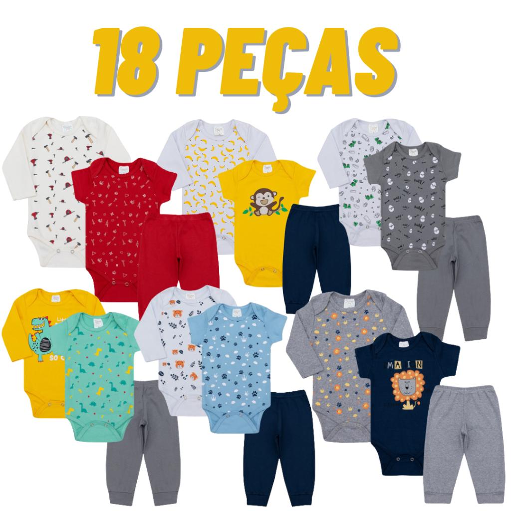 Kit Body Bebê 18 Peças: Conforto e Estilo para Seu Bebê