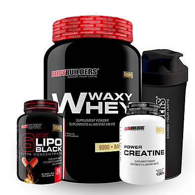 Kit Bodybuilders: Whey, Creatina & Six Lipo
