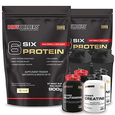 Kit Bodybuilding: Whey, Creatina e Glutamina
