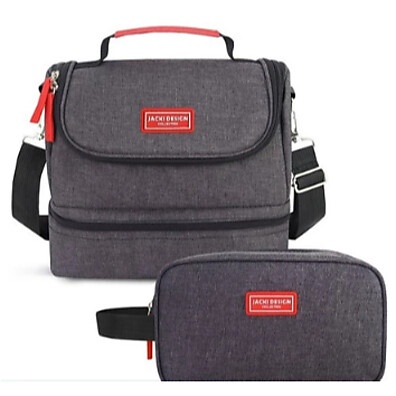 Kit Bolsa Térmica com 2 Compartimentos e Necessaire – Jacki Design